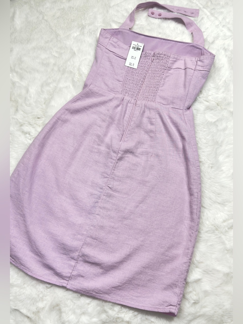 NWT A&F Light Pink Halter Linen-Blend Mini Dress - Picture 10 of 12